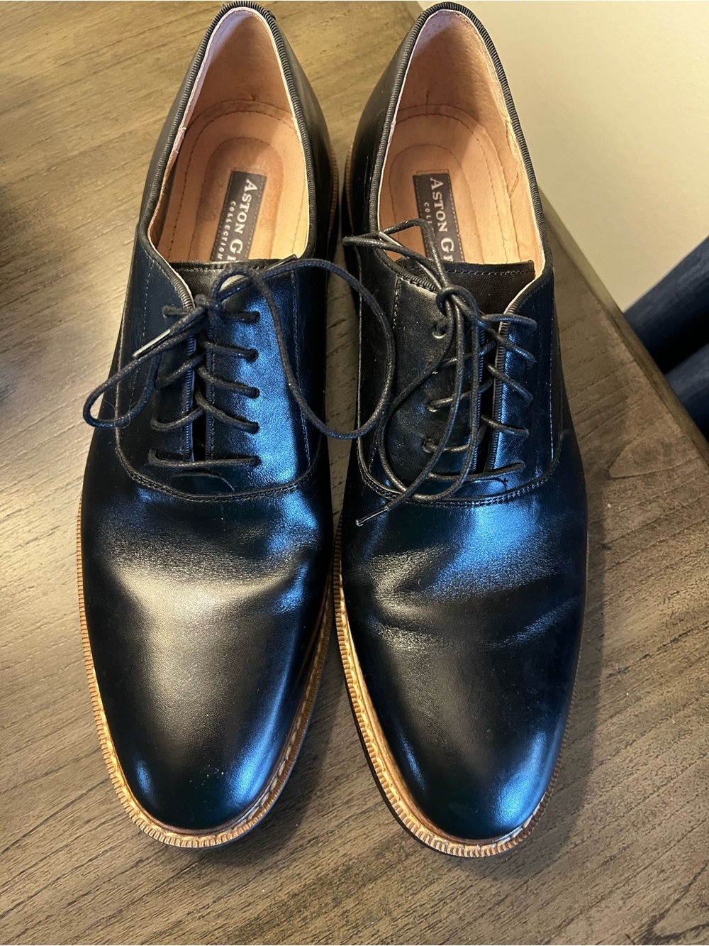 Aston grey men’s Black Leather Oxford Dress Shoes